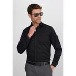 Tudors Erkek Regular Fit Klasik Kesim Pamuklu Düz Siyah Gömlek - 2XL