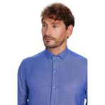 Tudors Erkek Regular Fit Klasik Kesim Pamuklu Kolay Ütü Armürlü Saks Mavi Gömlek - 2XL