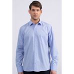 Tudors Erkek Regular Fit Klasik Kesim Pamuklu Kolay Ütü Düz Mavi Gömlek - 2XL