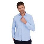 Tudors Erkek Regular Fit Klasik Kesim Pamuklu Tek Cepli Armürlü Gömlek,Mavi M 2007004280719