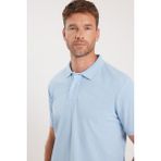 Tudors Erkek Regular Fit Klasik Kesim Pamuklu Yumuşak Dokulu Serin Tutan Kumaş Düz Mavi Polo Yaka Tişört - XL