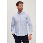 Tudors Erkek Regular Fit Klasik Kesim Premium Oxford %100 Pamuk Mavi Gömlek