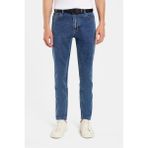 Tudors Erkek Regular Fit Yıkamalı Taşlamalı Esnek Dokuma Kot Pantolon Açık Mavi Tapered Model - 31