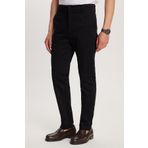 Tudors Erkek Slim Fit Chino Esnek Yandan Cepli Önü Fermuarlı Pamuklu Dokulu Siyah Pantolon