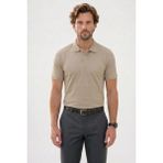 Tudors Erkek Slim Fit Dar Kesim %100 Mısır Pamuğu Yumuşak Dokulu Kahve Polo Yaka Erkek Tişört - Haki