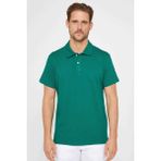 Tudors Erkek Slim Fit Dar Kesim %100 Pamuk Desenli Yeşil Polo Yaka T-Shirt - XL