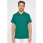 Tudors Erkek Slim Fit Dar Kesim %100 Pamuk Desenli Yeşil Polo Yaka Tişört
