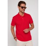 Tudors Erkek Slim Fit Dar Kesim %100 Pamuk Düz Pike Kırmızı Polo Yaka T-Shirt