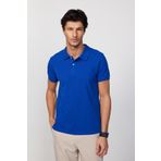 Tudors Erkek Slim Fit Dar Kesim %100 Pamuk Düz Pike Sax Mavi Polo Yaka Tişört