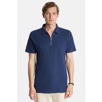 Tudors Erkek Slim Fit Dar Kesim %100 Pamuk Fermuarlı Lacivert Polo Yaka Tişört