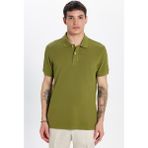 Tudors Erkek Slim Fit Dar Kesim %100 Pamuk Haki Polo Yaka Tişört - XL