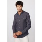 Tudors Erkek Slim Fit Dar Kesim %100 Pamuk Keten Doku Çift Cep Spor Yaka Füme Gömlek