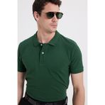 Tudors Erkek Slim Fit Dar Kesim %100 Pamuk Kısa Kollu Polo Yaka Haki Tişört