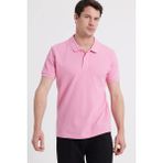 Tudors Erkek Slim Fit Dar Kesim %100 Pamuk Kısa Kollu Polo Yaka Pembe Tişört - XL