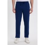 Tudors Erkek Slim Fit Dar Kesim Beli Bağcıklı 3 Cepli Geniş Paça Lacivert Eşofman Altı - XL