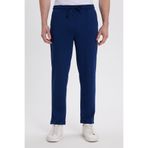 Tudors Erkek Slim Fit Dar Kesim Beli Bağcıklı 3 Cepli Geniş Paça Lacivert Eşofman Altı