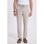 Tudors Erkek Slim Fit Dar Kesim Beli Lastikli Bağcık Detaylı Taş Pantolon