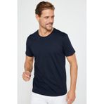 Tudors Erkek Slim Fit Dar Kesim Bisiklet Yaka %100 Organik Pamuk Yumuşak Dokulu Kısa Kol Lacivert Tişört-31081-lacivert Lacivert