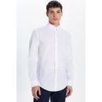 Tudors Erkek Slim Fit Dar Kesim Düz Beyaz Gömlek - XL