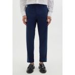 Tudors Erkek Slim Fit Dar Kesim Esnek Pantolon Lacivert Bilek Boy 4 Cep Polyester - Viskon - Elastan - 31