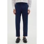 Tudors Erkek Slim Fit Dar Kesim Esnek Yan Cepli Bilek Boy Canvas Kesim Lacivert Pantolon - 30