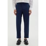 Tudors Erkek Slim Fit Dar Kesim Esnek Yan Cepli Bilek Boy Canvas Kesim Lacivert Pantolon