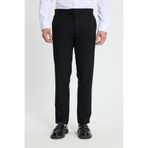 Tudors Erkek Slim Fit Dar Kesim Esnek Yan Cepli Bilek Boy Canvas Kesim Siyah Pantolon