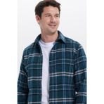 Tudors Erkek Slim Fit Dar Kesim Kareli Kışlık Oduncu Gömlek - Mint