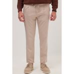 Tudors Erkek Slim Fit Dar Kesim Lastikli Bel Bağcık Detaylı Pileli Taş Pantolon