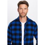 Tudors Erkek Slim Fit Dar Kesim Oduncu Düğmeli Yaka Kareli Kışlık Gömlek - Karışık