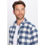 Tudors Erkek Slim Fit Dar Kesim Oduncu Düğmeli Yaka Kareli Kışlık Gömlek