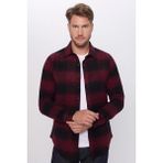 Tudors Erkek Slim Fit Dar Kesim Oduncu Kareli Kışlık Gömlek - Karışık
