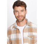 Tudors Erkek Slim Fit Dar Kesim Oduncu Tek Cepli Kareli Kışlık Gömlek - XL - Multicolor
