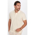 Tudors Erkek Slim Fit Dar Kesim Pamuk Bej Polo Yaka Tişört