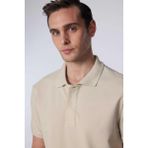 Tudors Erkek Slim Fit Dar Kesim Pamuk Düz Pike Bej Polo Yaka Tişört