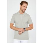 Tudors Erkek Slim Fit Dar Kesim Pamuk Düz Pike Gri Polo Yaka Tişört - 2XL