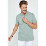 Tudors Erkek Slim Fit Dar Kesim Pamuk Düz Pike Mint Polo Yaka Tişört - XL