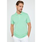 Tudors Erkek Slim Fit Dar Kesim Pamuk Düz Pike Mint Polo Yaka Tişört