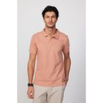 Tudors Erkek Slim Fit Dar Kesim Pamuk Düz Pike Somon Renk Polo Yaka Tişört - XL