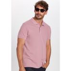 Tudors Erkek Slim Fit Dar Kesim Pamuk Gül Kurusu Polo Yaka Tişört - XL