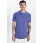 Tudors Erkek Slim Fit Dar Kesim Pamuk Koyu Lila Polo Yaka Tişört - XL