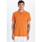 Tudors Erkek Slim Fit Dar Kesim Pamuk Turuncu Polo Yaka Tişört