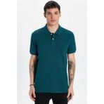 Tudors Erkek Slim Fit Dar Kesim Pamuk Yeşil Polo Yaka Tişört - 2XL
