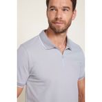 Tudors Erkek Slim Fit Dar Kesim Pamuklu Fermuarlı Gri Polo Yaka Tişört - 2XL