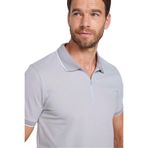 Tudors Erkek Slim Fit Dar Kesim Pamuklu Fermuarlı Gri Polo Yaka Tişört - XL