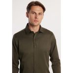 Tudors Erkek Slim Fit Dar Kesim Pamuklu Haki Gömlek - 2XL
