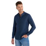 Tudors Erkek Slim Fit Dar Kesim Pamuklu Kolay Ütü Lacivert Hakim Yaka Gömlek - XL