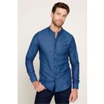 Tudors Erkek Slim Fit Dar Kesim Pamuklu Kolay Ütü Lacivert Hakim Yaka Gömlek