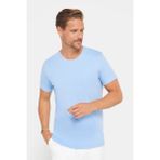 Tudors Erkek Slim Fit Dar Kesim Pamuklu Yumuşak Doku Likralı Esnek Kumaş Basic Mavi Bisiklet Yaka Tişört - 2XL
