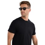 Tudors Erkek Slim Fit Dar Kesim Pamuklu Yumuşak Doku Likralı Esnek Kumaş Basic Siyah Bisiklet Yaka Tişört - 2XL